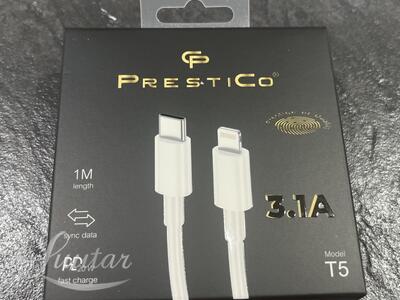 Juhe PRESTICO T5 USB-C - Lightning PD valge UUS!