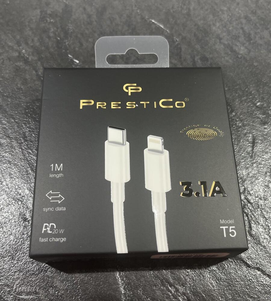 Juhe PRESTICO T5 USB-C - Lightning PD valge UUS!