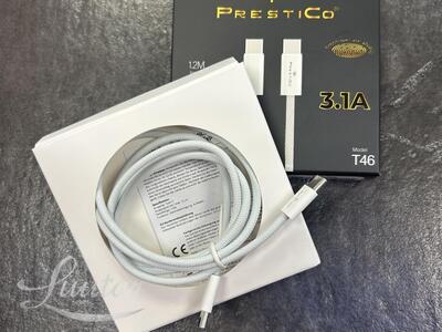 Juhe PRESTICO T46 USB-C - USB-C PD 1.2M valge