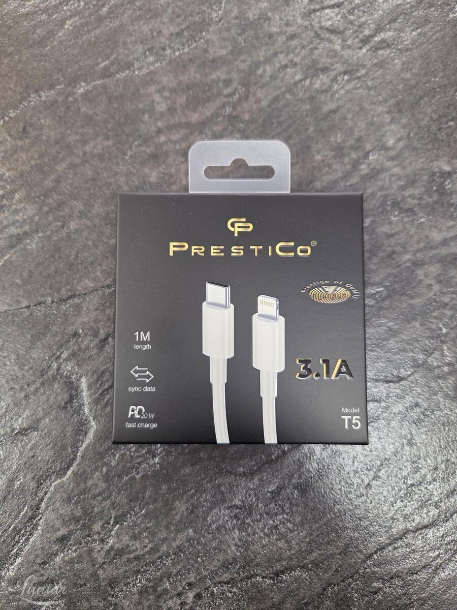 Juhe PRESTICO T5 USB -C - Lightning  PD Valge