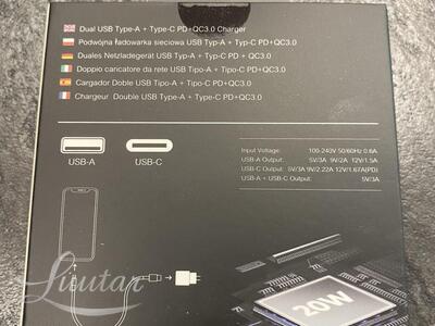 Laadija PRESTICO F11 1xUSB + USB-C QC PD 20W valge