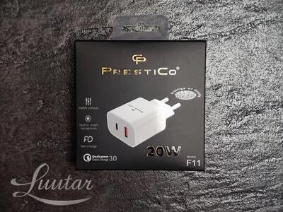 Laadija PRESTICO F11 1xUSB + USB-C QC PD 20W UUS!