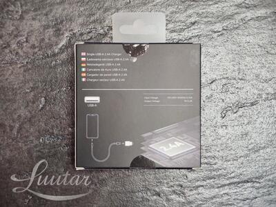 Laadija PRESTICO F7S 1xUSB + Juhe microUSB 2.4A