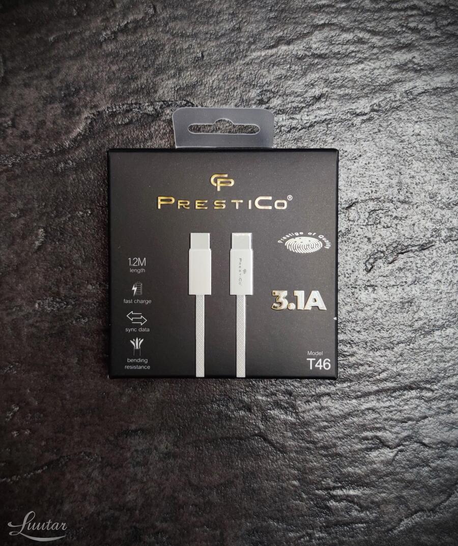 Juhe PRESTICO T46 USB-C - USB-C PD 1.2M UUS!