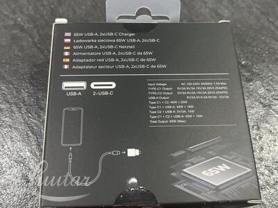 Laadija PRESTICO F28 1xUSB + 2xUSB-C 65W 2xPD GaN valge 
