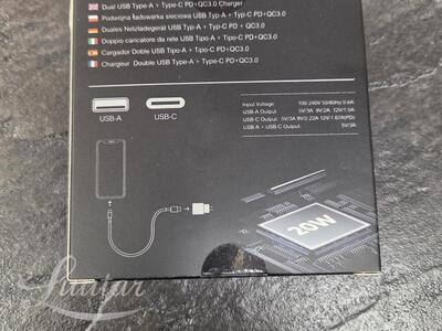 Laadija PRESTICO F11 1xUSB+USB-CQC PD20Wvalge