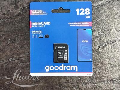 Mälukaart microSD GOODRAM 128GB C10UHS+AD 100MB/s UUS!