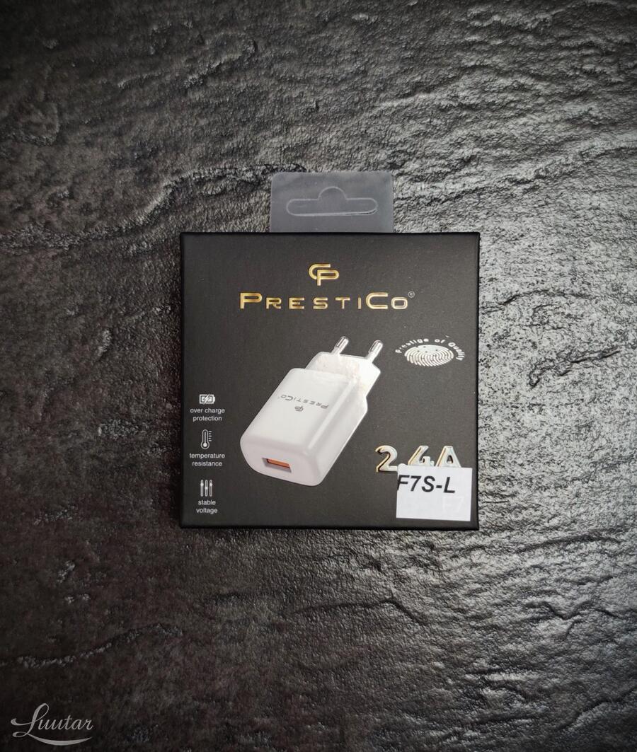 Laadija PRESTICO F7S 1xUSB + Juhe Lightning 2.4A UUS