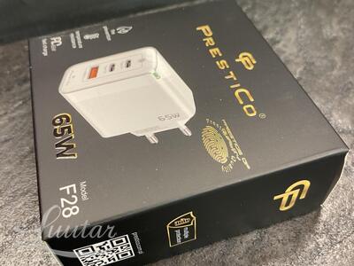 Laadija PRESTICO F28 1xUSB + 2xUSB-C 65W 2xPD GaN valge UUS!
