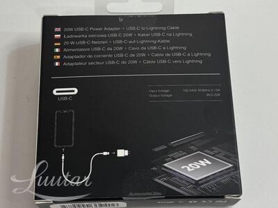 Laadija PRESTICO F8S 1xUSB-C + Juhe Lightning 20W PD valge UUS!