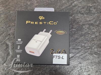 Laadija PRESTICO F7S 1xUSB + Juhe Lightning 2.4A valge