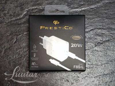 Laadija PRESTICO F8S 1xType-C + Juhe Lightining 20W PD valge