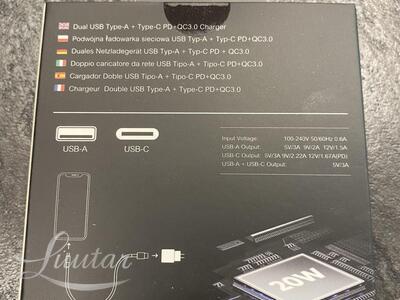 Laadija PRESTICO F11 1xUSB + USB-C QC PD 20W 