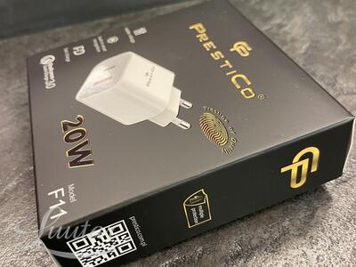Laadija PRESTICO F11 1xUSB + USB-C QC PD 20W 