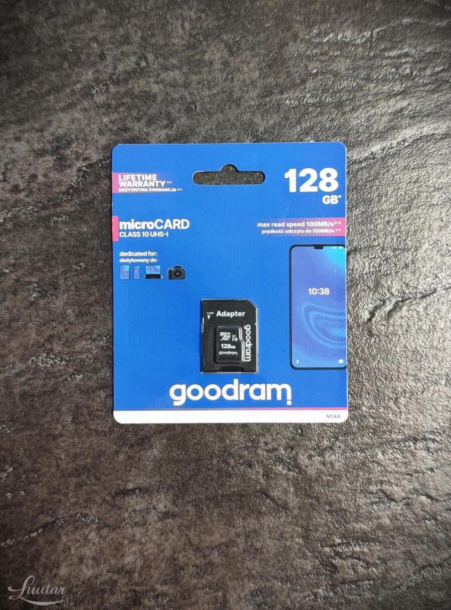 Mälukaart microSD GOODRAM 128GB C10UHS+AD 100MB/s UUS!