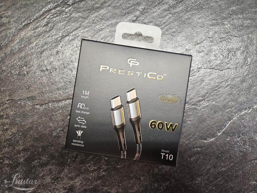 Juhe PRESTICO T10 USB-C - USB-C 60W PD must UUS!