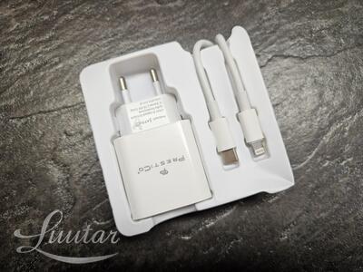 Laadija PRESTICO F8S 1xUSB-C + Juhe Lightning 20W PD valge UUS!