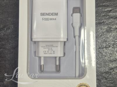 Laadija SENDEM OG36 1xUSB + microUSB QC 3.0 valge UUS!