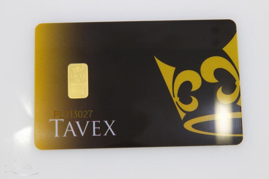 Kuldplaat 999* Tavex 1g