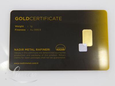 Kuldplaat 999* Tavex 1g