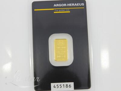 Kuldplaat 999* 2g Argor-Heraeus 