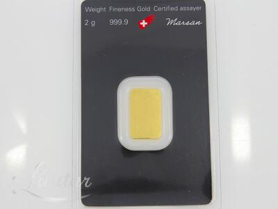 Kuldplaat 999* 2g Argor-Heraeus 