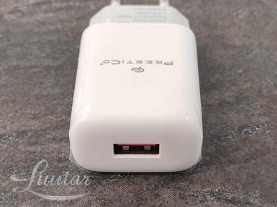 Laadija PRESTICO F7 1xUSB 2.4A valge UUS!