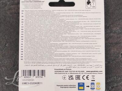Mälupulk GOODRAM UME3 32GB USB 3.0 must UUS!