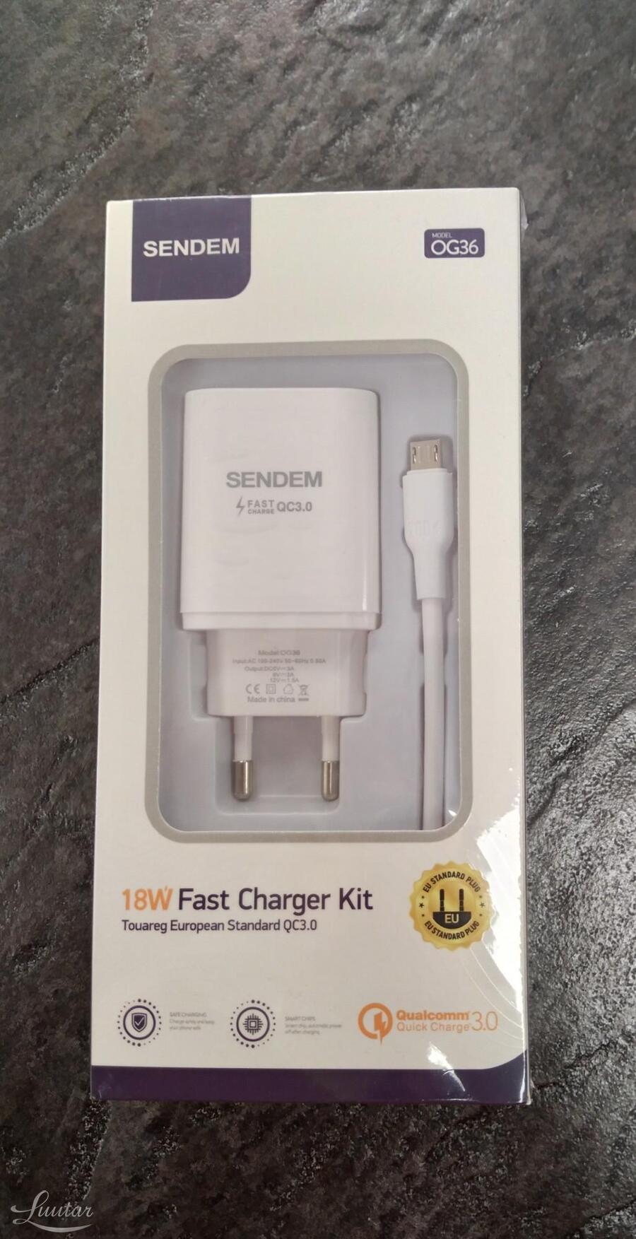 Laadija Sendem OG36 USB+microUSB valge
