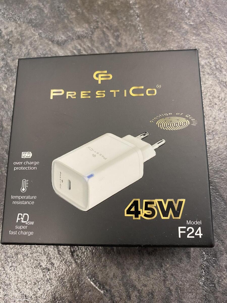 Laadija PRESTICO F24 1xUSB-C 45W PD GaN valge UUS