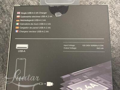 Laadija PRESTICO F7S 1xUSB + Juhe Lightning 2.4A valge UUS