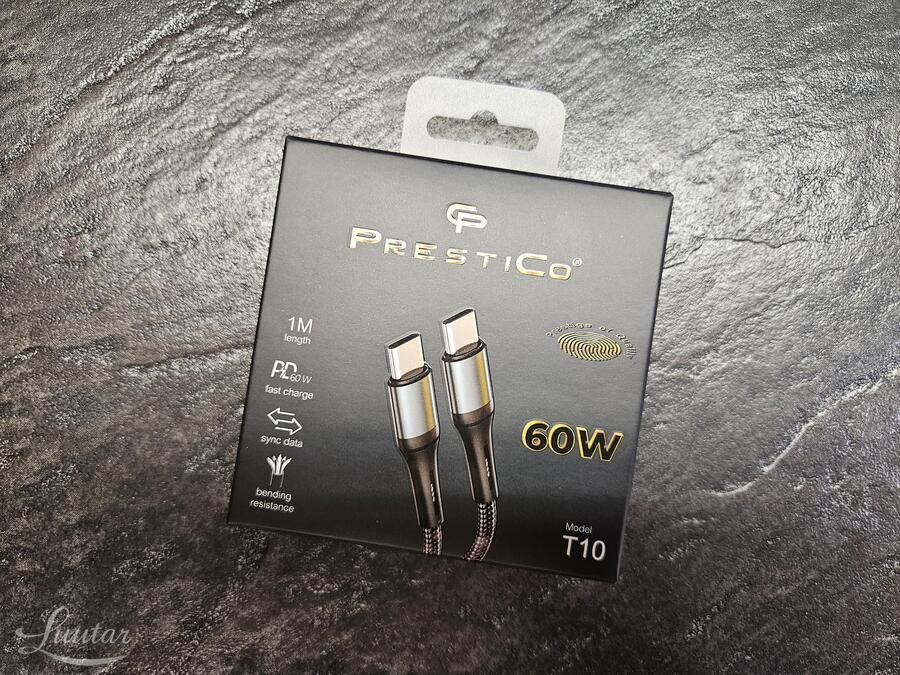 Juhe PRESTICO T10 USB-C - USB-C 60W PD must UUS!