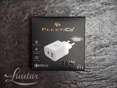 Laadija PRESTICO F11 1xUSB + USB-C QC PD 20W UUS!
