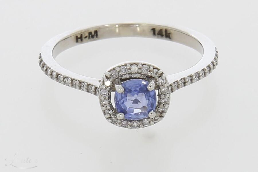 Kuldsõrmus 585* UUS! Safiir 0.65ct + Briljandid 0.20ct