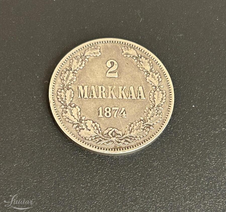 Hõbemünt Aleksander II 868* 2 marka 1874a