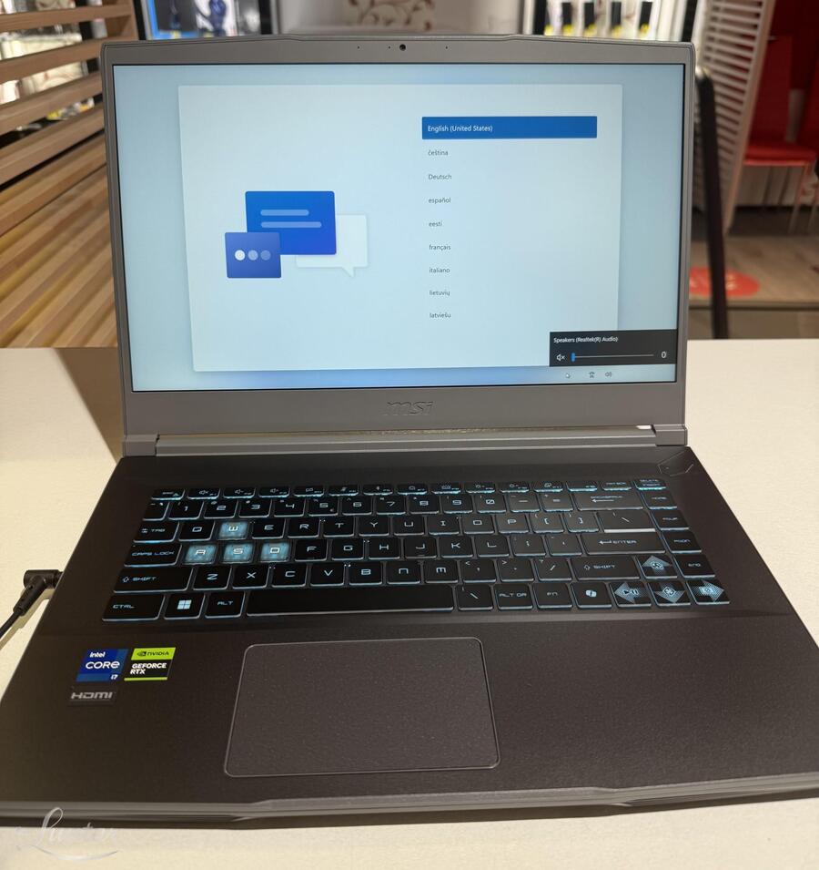 Sülearvuti MSI Thin 15B12UC-2049NL 15,6 tolli, i7-12650H, 16GB, 512GB SSD