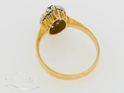 Kuldsõrmus 585* Briljandid+Safiir