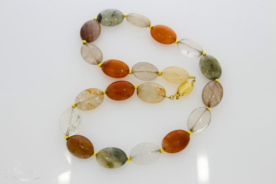 Kaelakee kullaga 585* Kvarts + Karneool Jewelmak