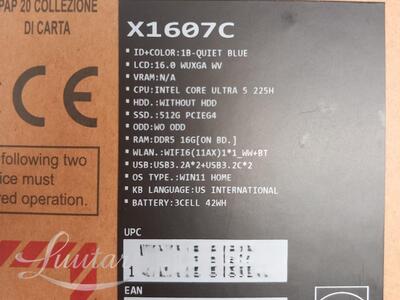 Sülearvuti Asus Vivobook 16 X1607C