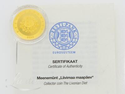 Kuldmünt 999* 25€ Liivimaa Maapäev 1422 Eesti Vabariik 2022a