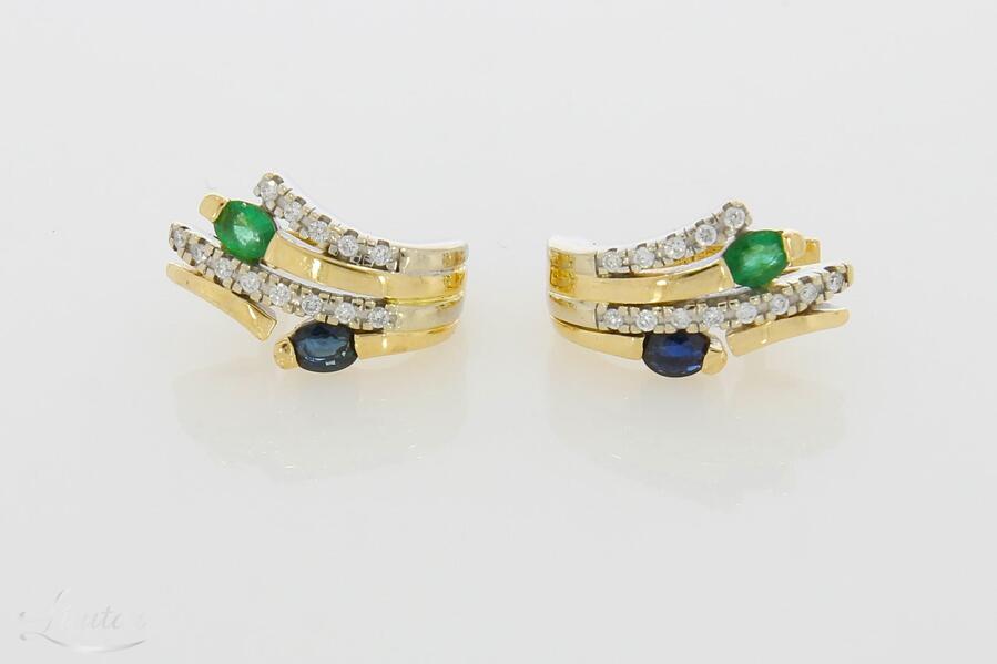 Kuldkõrvarõngad 585* Briljandid ja Safiirid