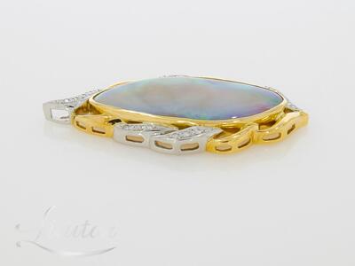 Kuld + plaatina kulon 750* UUS! Austraalia Opaal 21.75ct + Briljandid 0.23ct