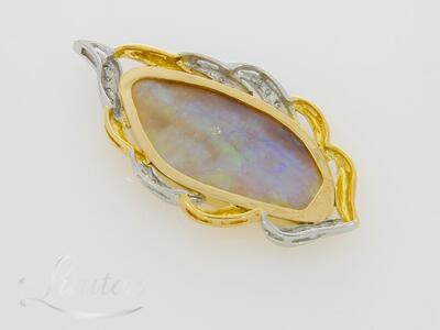 Kuld + plaatina kulon 750* UUS! Austraalia Opaal 21.75ct + Briljandid 0.23ct