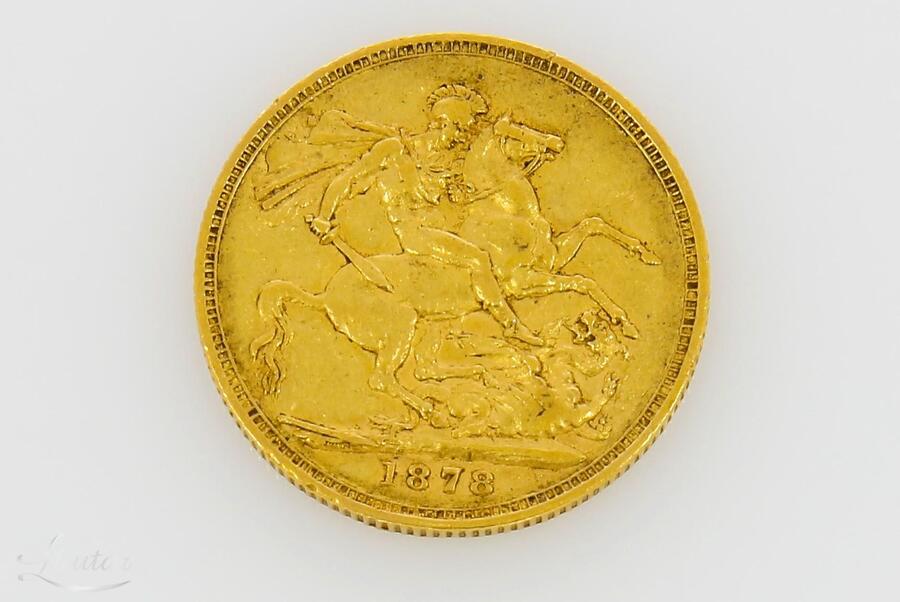 1878  Sovereign Queen Victoria Young Head Kuldmünt 917*