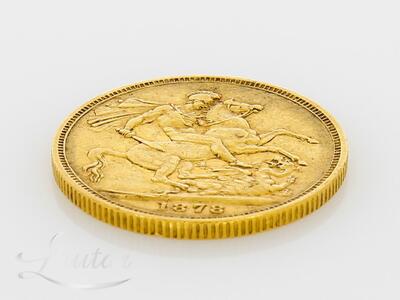 1878  Sovereign Queen Victoria Young Head Kuldmünt 917*