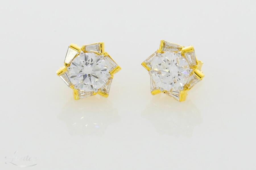 Kuldkõrvarõngad 585* UUED! Briljandid 3.04ct