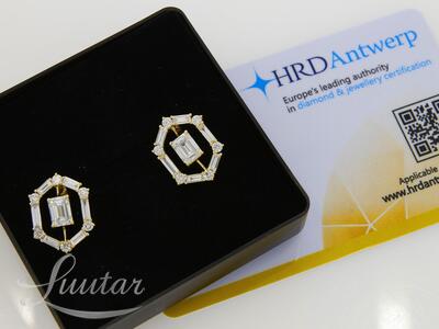 Kuldkõrvarõngad 585* UUED! Briljandid 3.33ct