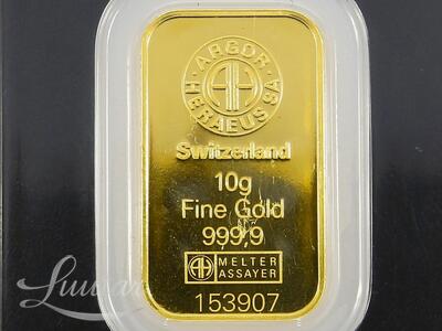 Kuldplaat 999* 10g Argor-Heraeus Kinebar