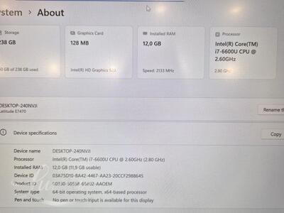 Sülearvuti Dell Latitude E7470