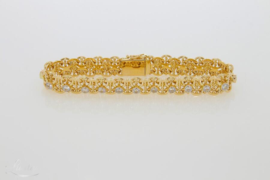 Kuldkäekett 585* Püramiid kividega UUS! Käsitöö